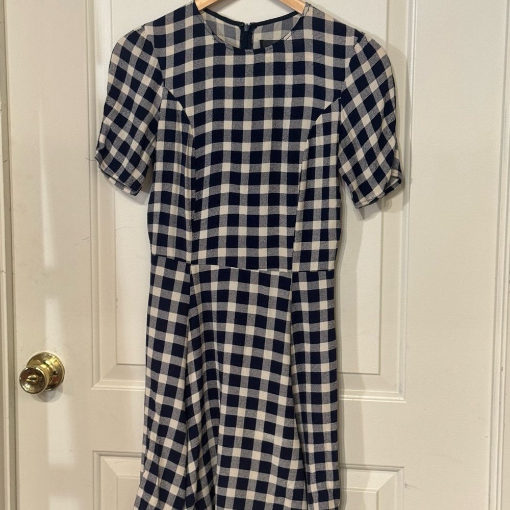 Reformation Navy and White Gingham Dress